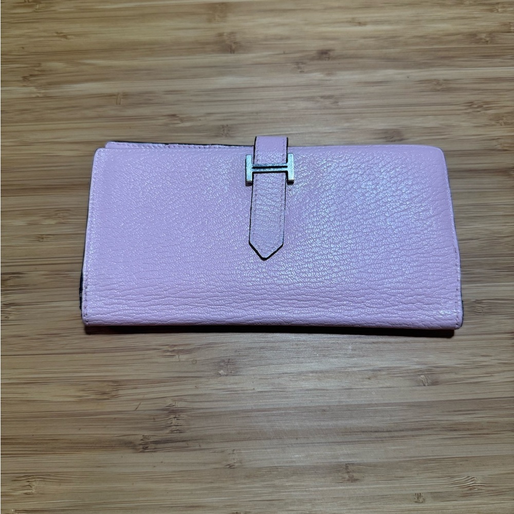 Hermes Authentic Bearn Pink Wallet